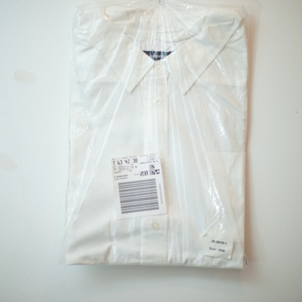 Women's Plus White Button Down 30w